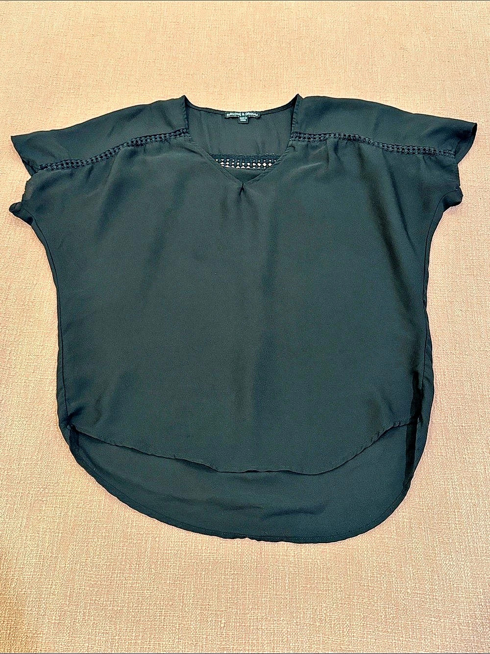 Harlowe & Graham Short Sleeve Blouse in Black